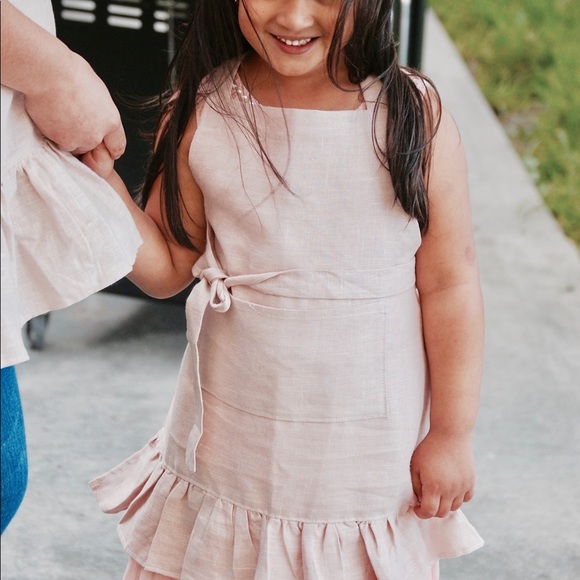 French linen mommy and me blush aprons new cute - Picture 2 of 6